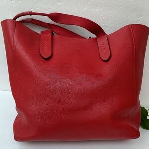 Coach Derby Tote Red Soft Leather